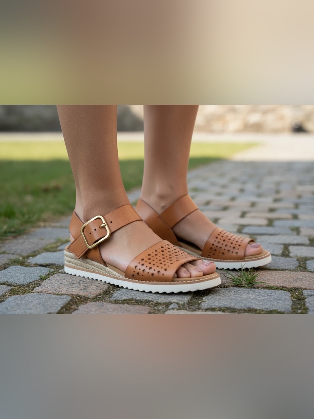 BOBS from Skechers Women’s Desert Kiss Sunny Flair in Tan. Size 6